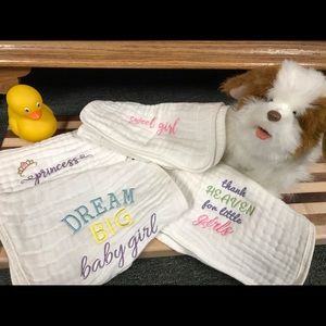 4 Soft Muslin Cotton Burp Cloths - made to order!